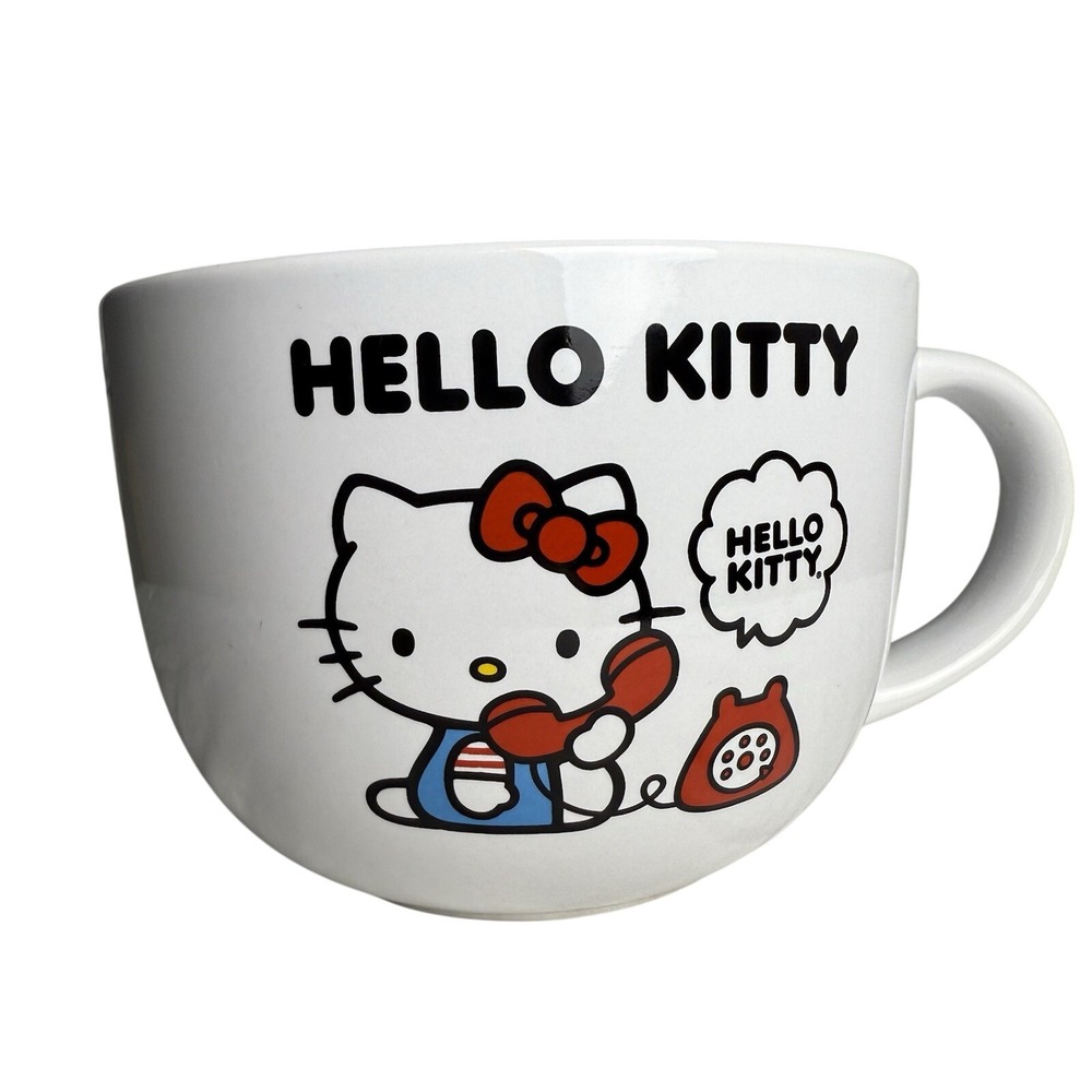 NEW Silver Buffalo Sanrio‎ Hello Kitty "How Are You?" Soup Large Mug 24 Oz